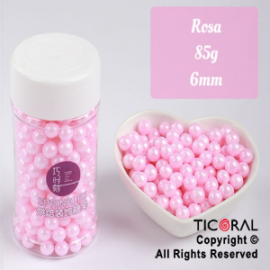 PERLAS COMESTIBLES 6 MM ROSA x 85 GR